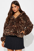 Leah Faux Fur Jacket - Leopard