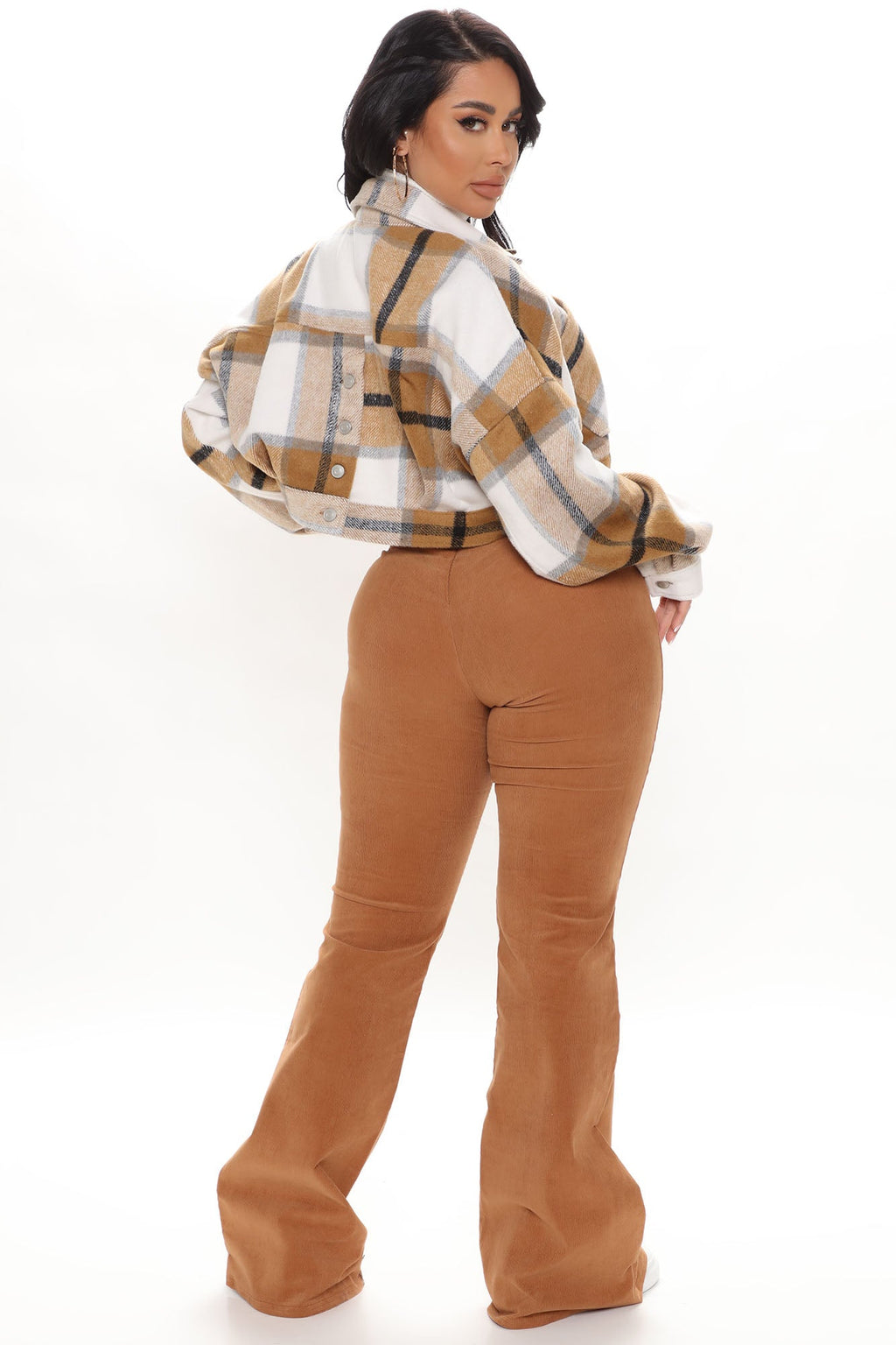 Getting Caught Up Plaid Jacket - Brown/combo