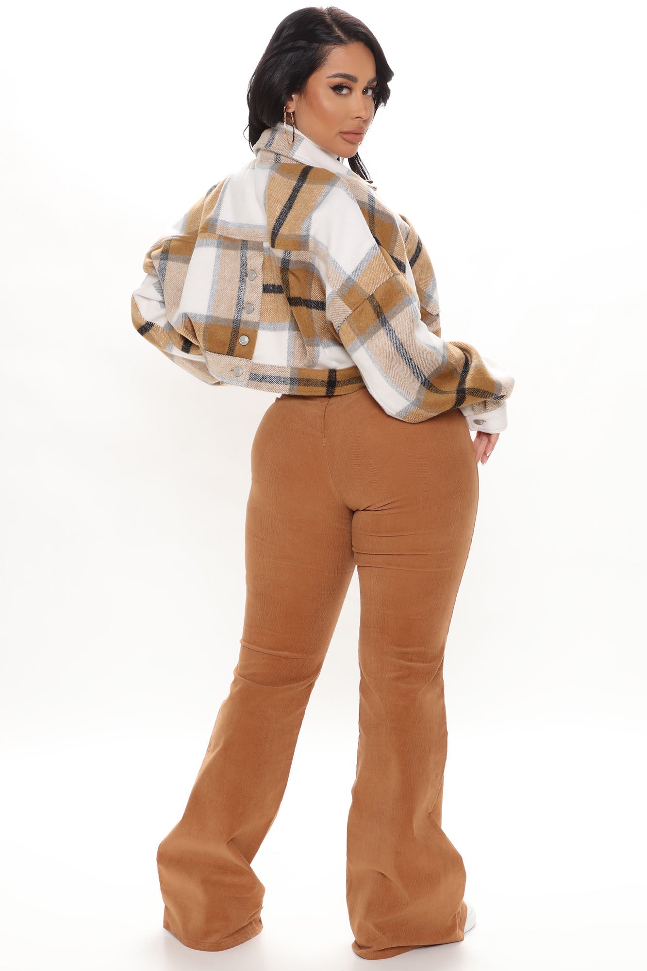 Getting Caught Up Plaid Jacket - Brown/combo