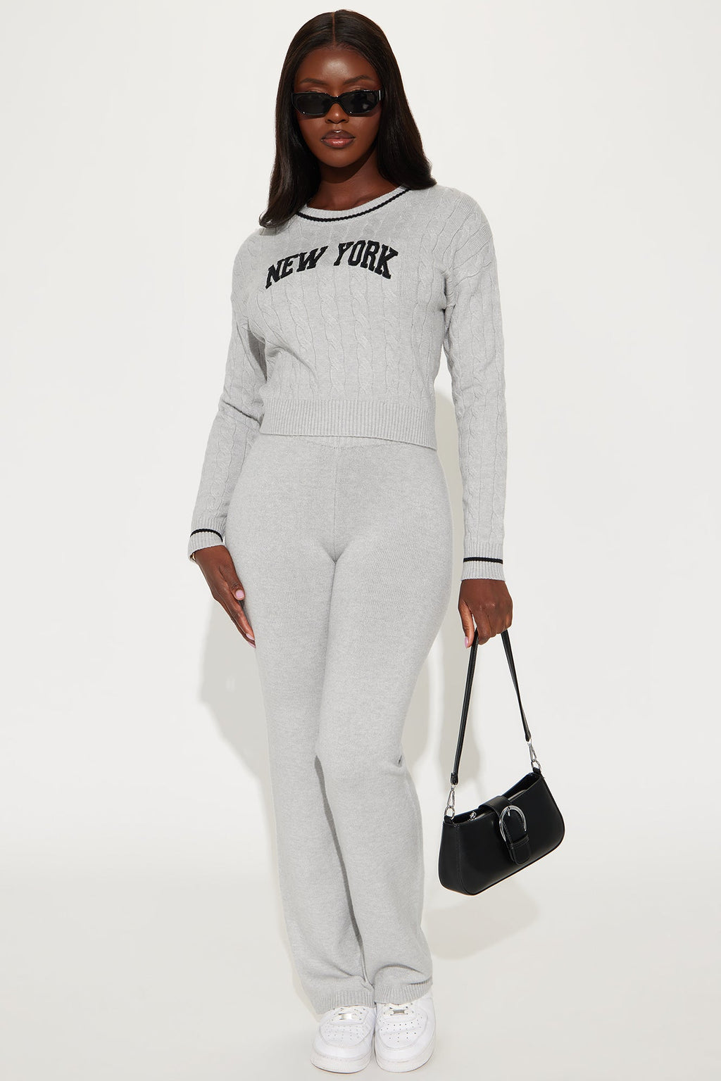 In New York Sweater Pant Set - Heather Grey