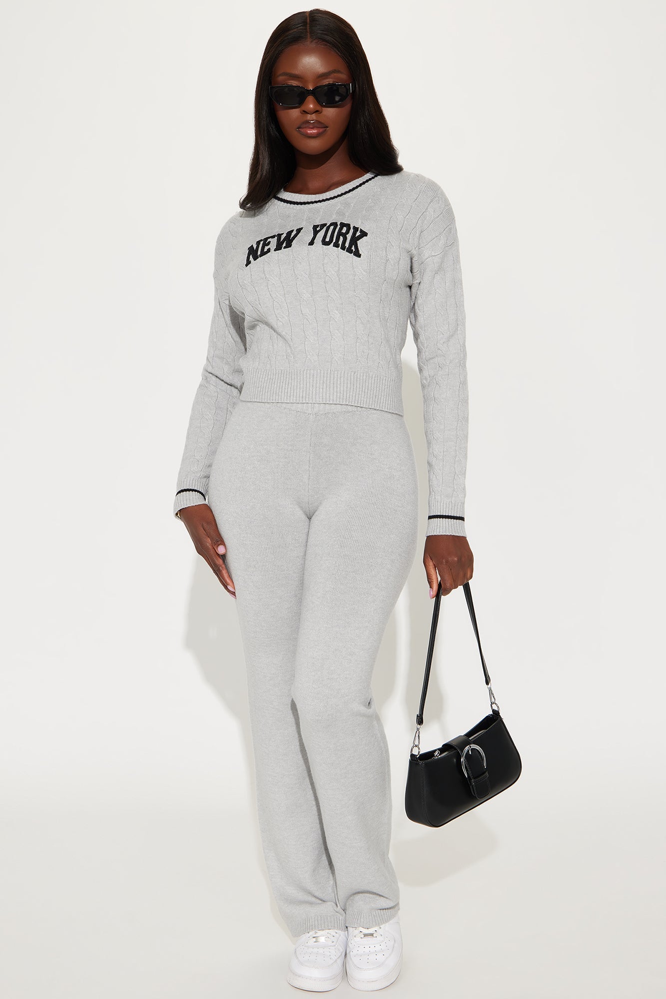 In New York Sweater Pant Set - Heather Grey