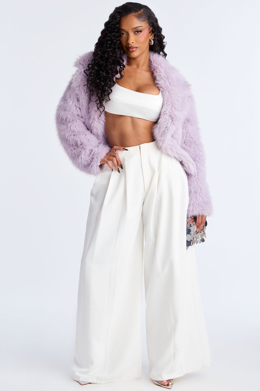 Kennedy Faux Fur Coat - Lilac