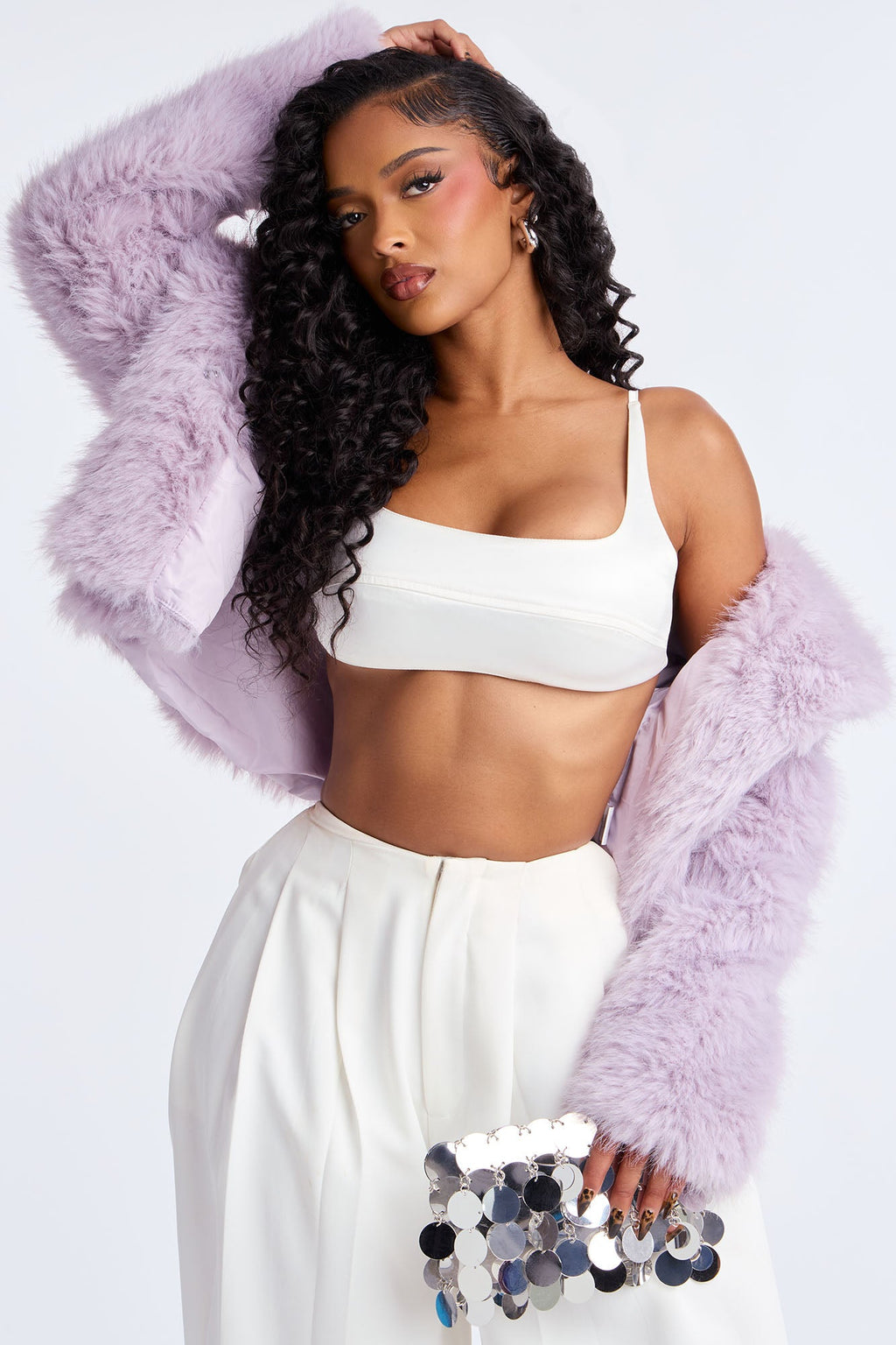 Kennedy Faux Fur Coat - Lilac