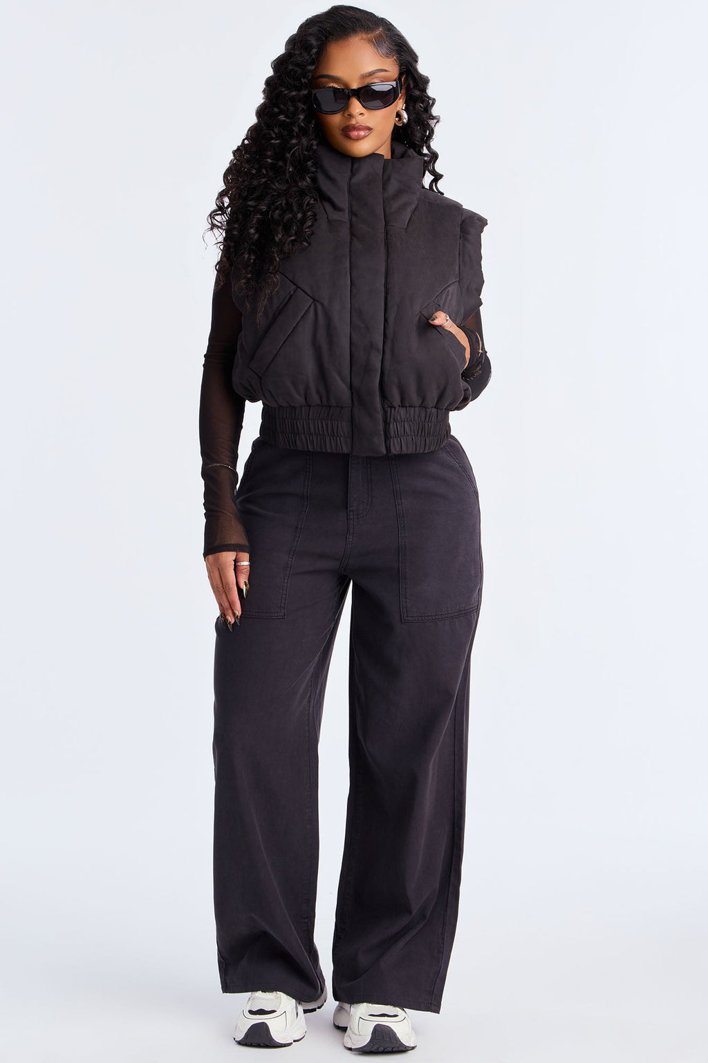 Cabin Cutie Puffer Vest - Black