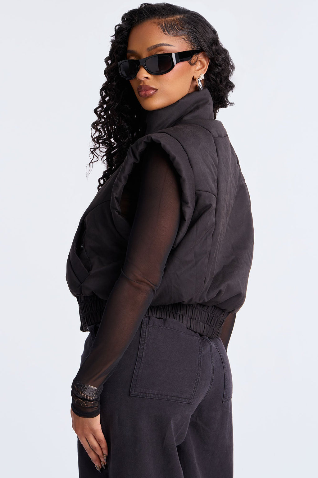 Cabin Cutie Puffer Vest - Black