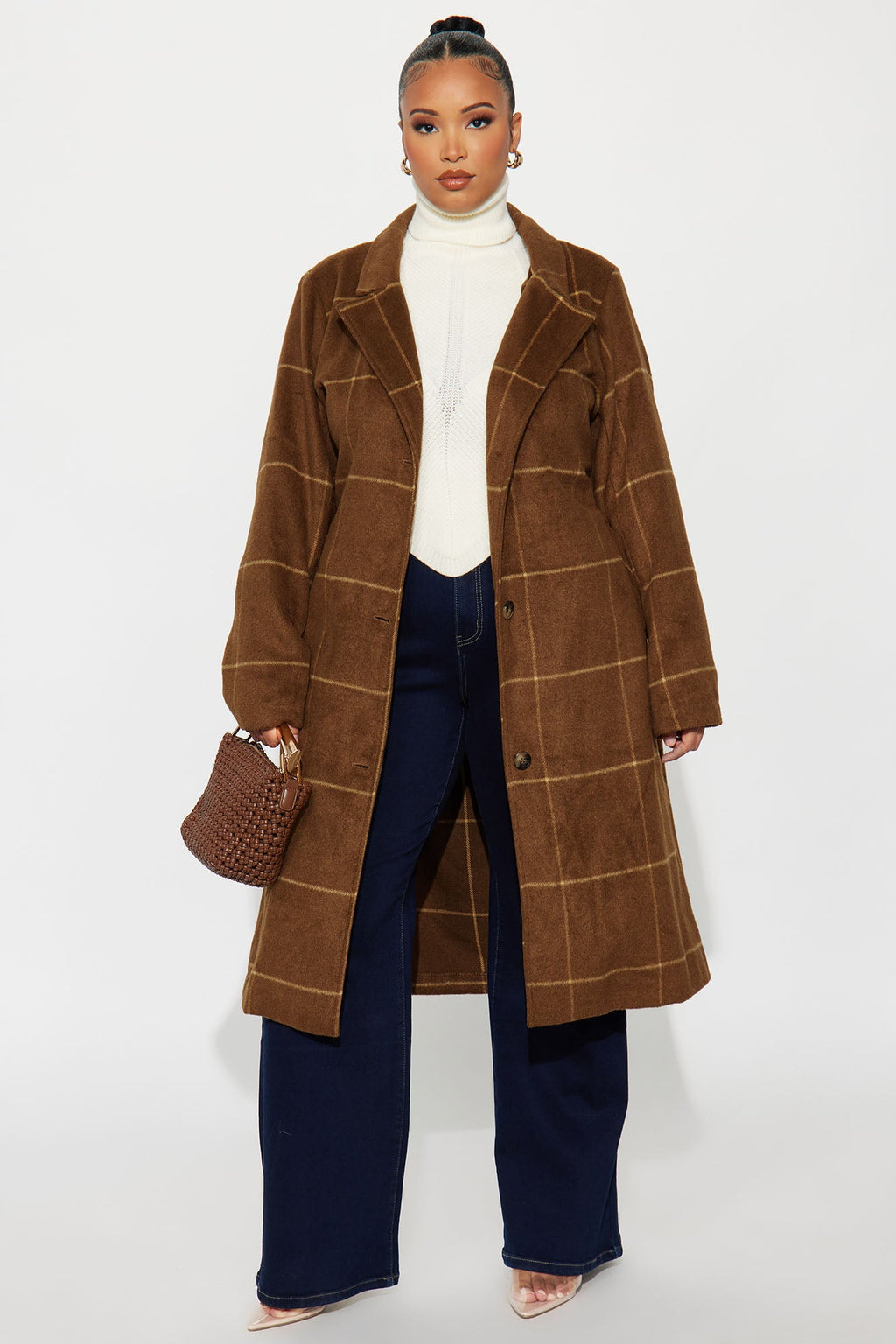 Dana Plaid Wool Trench - Camel/combo