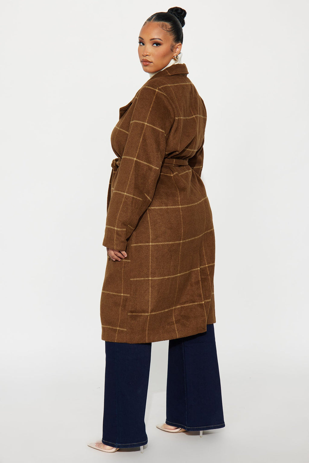 Dana Plaid Wool Trench - Camel/combo