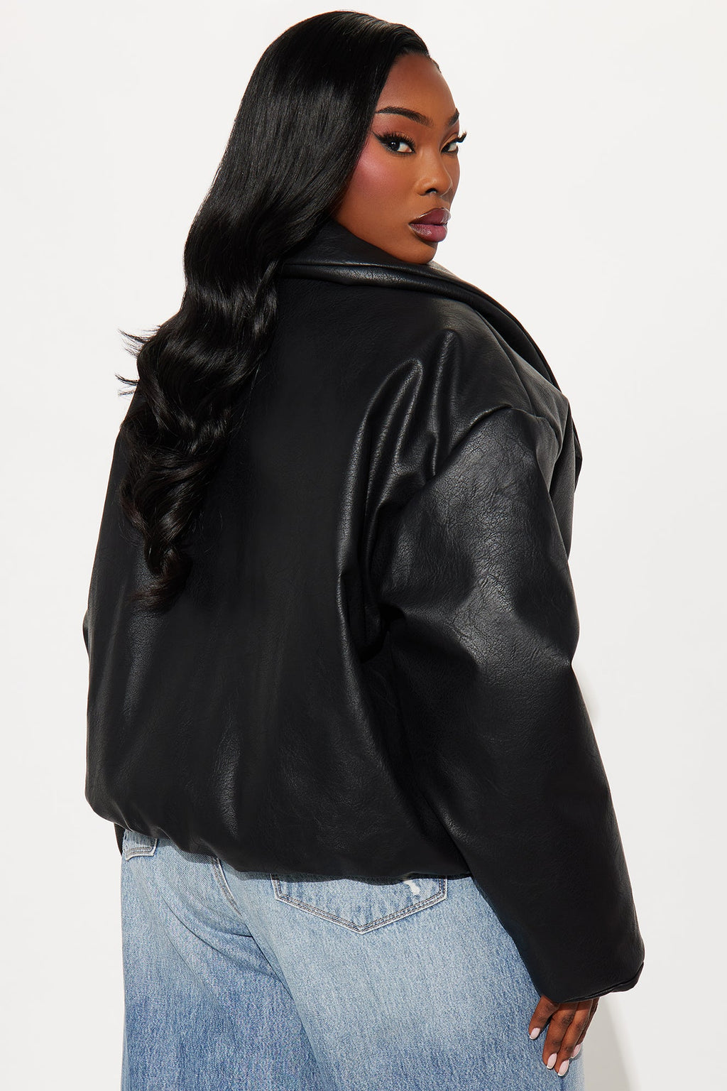 Kiara Faux Leather Jacket - Black