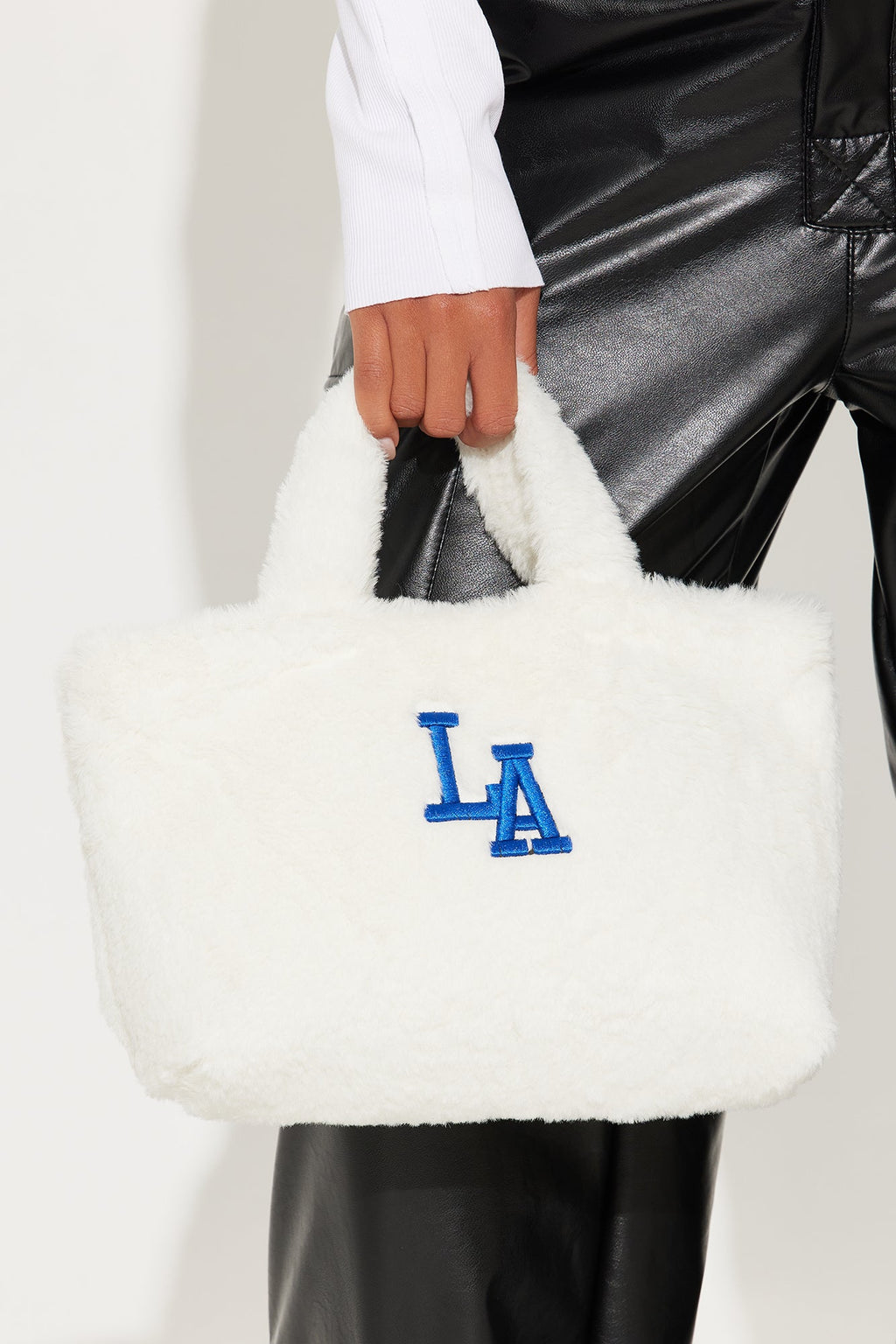 LA Muse Faux Fur Tote - Ivory