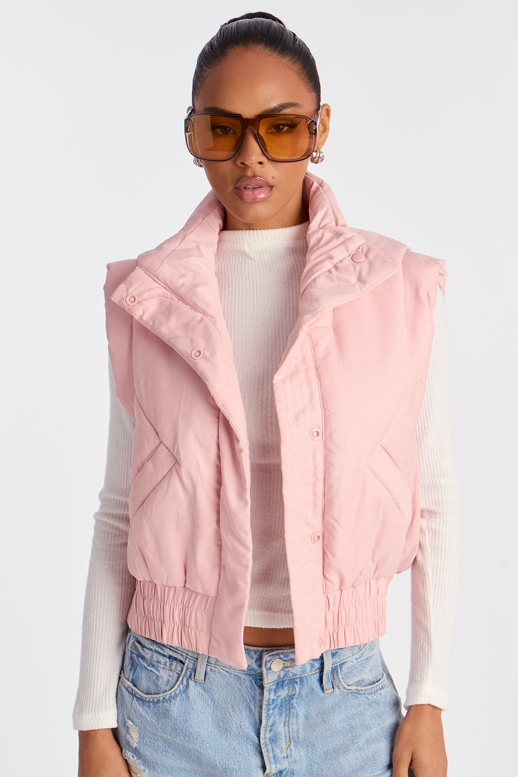 Cabin Cutie Puffer Vest - Light Pink