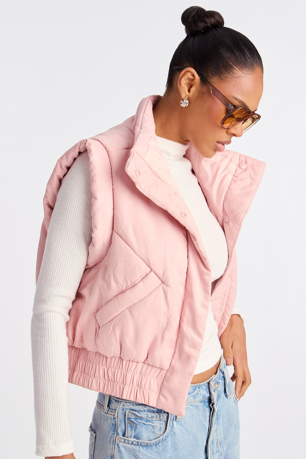 Cabin Cutie Puffer Vest - Light Pink