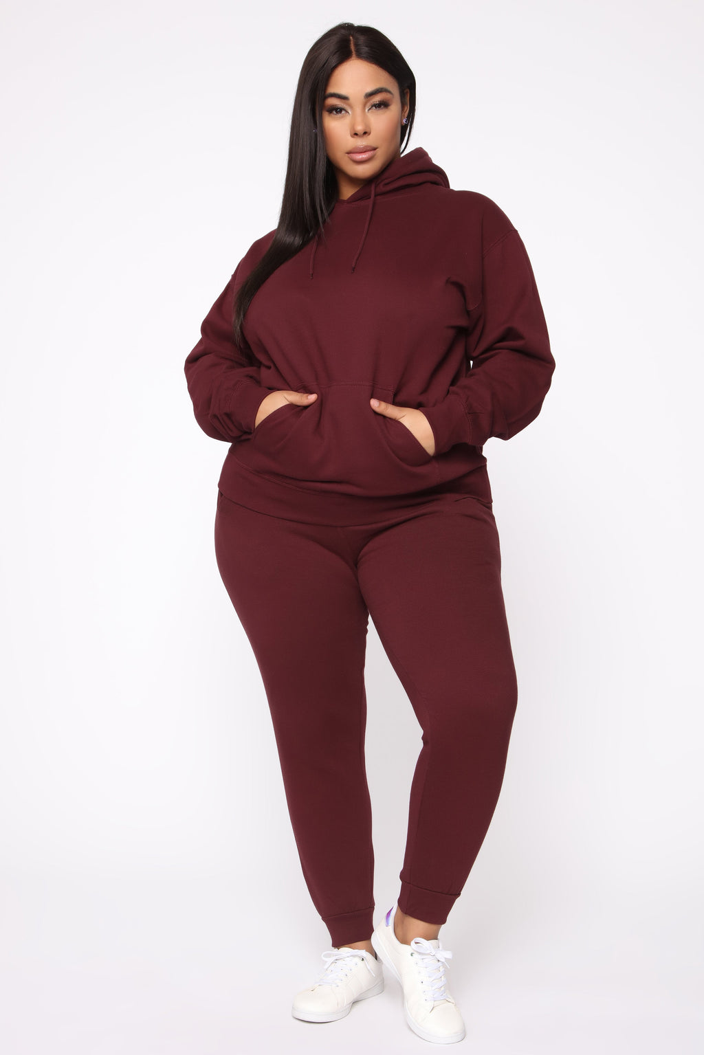 Stole Your Boyfriend's Oversized Jogger - Burgundy