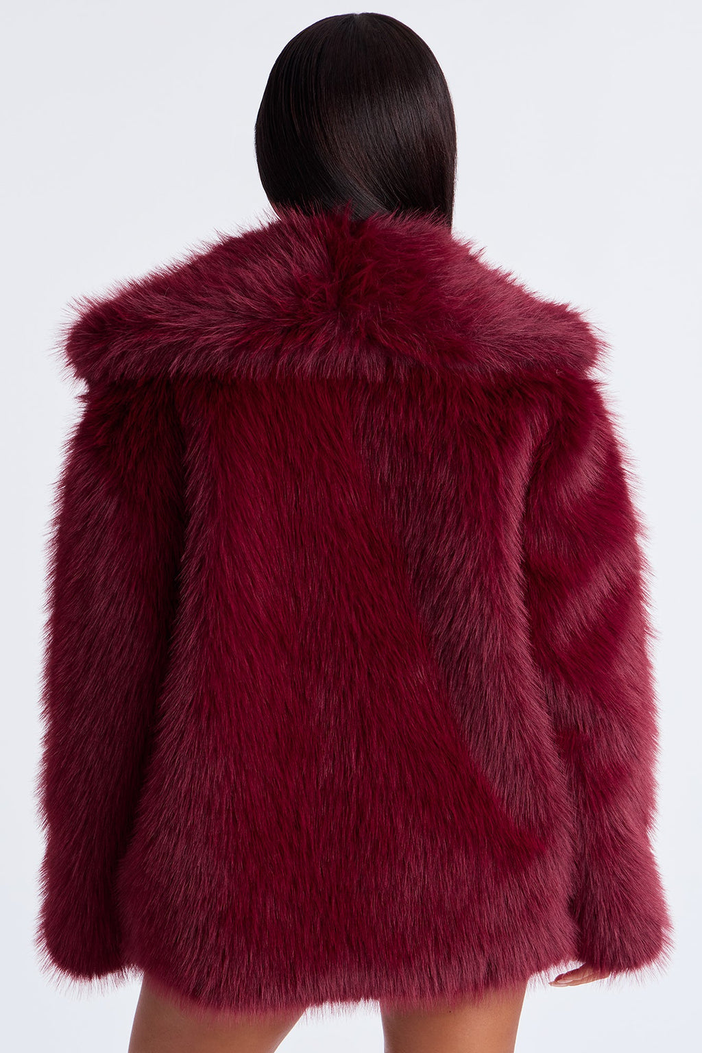Couture Dreams Faux Fur Coat - Burgundy