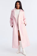 Holland Croc Embossed Trench Coat - Pink