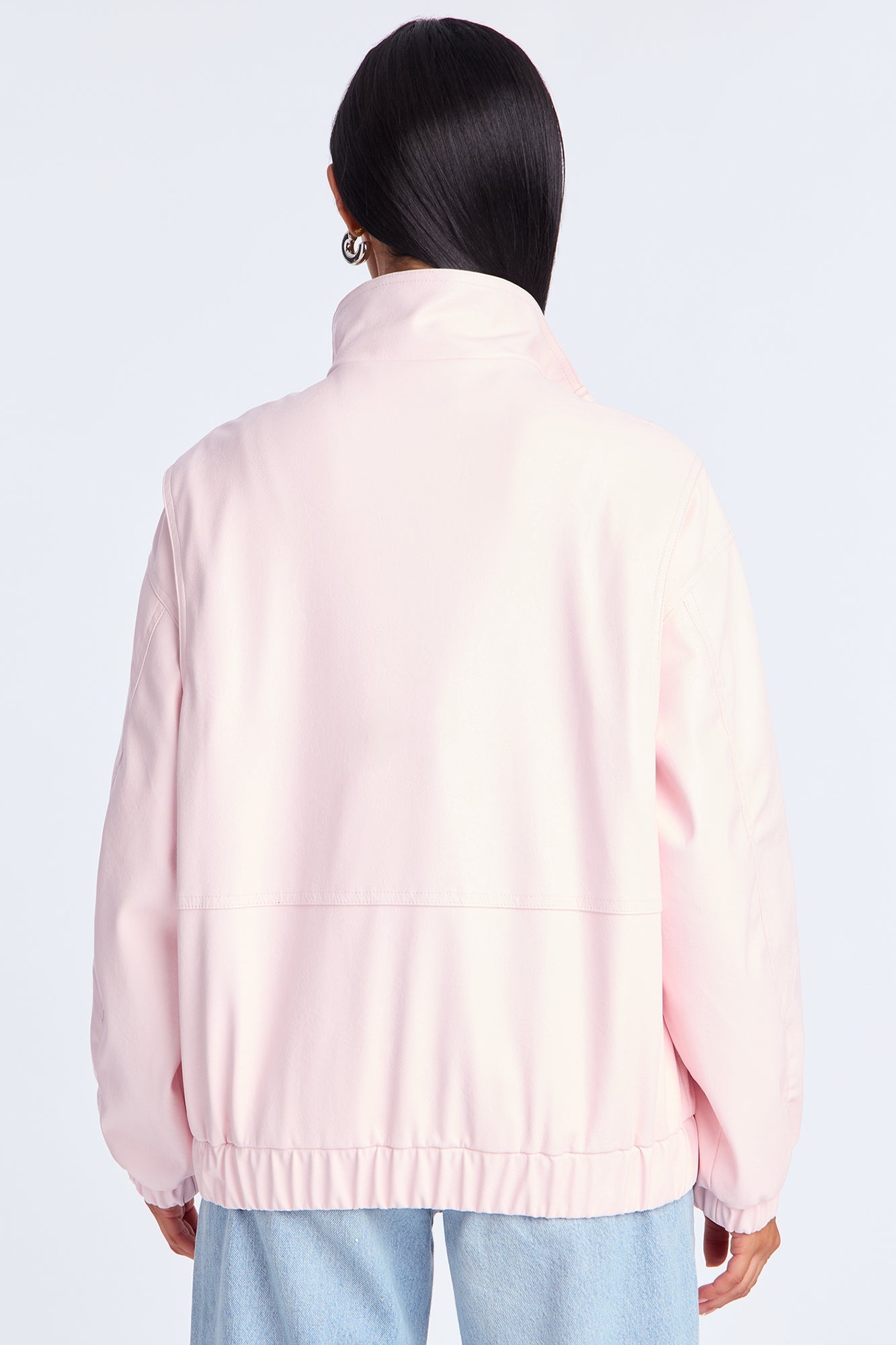 Stella Faux Leather Bomber Jacket - Pink