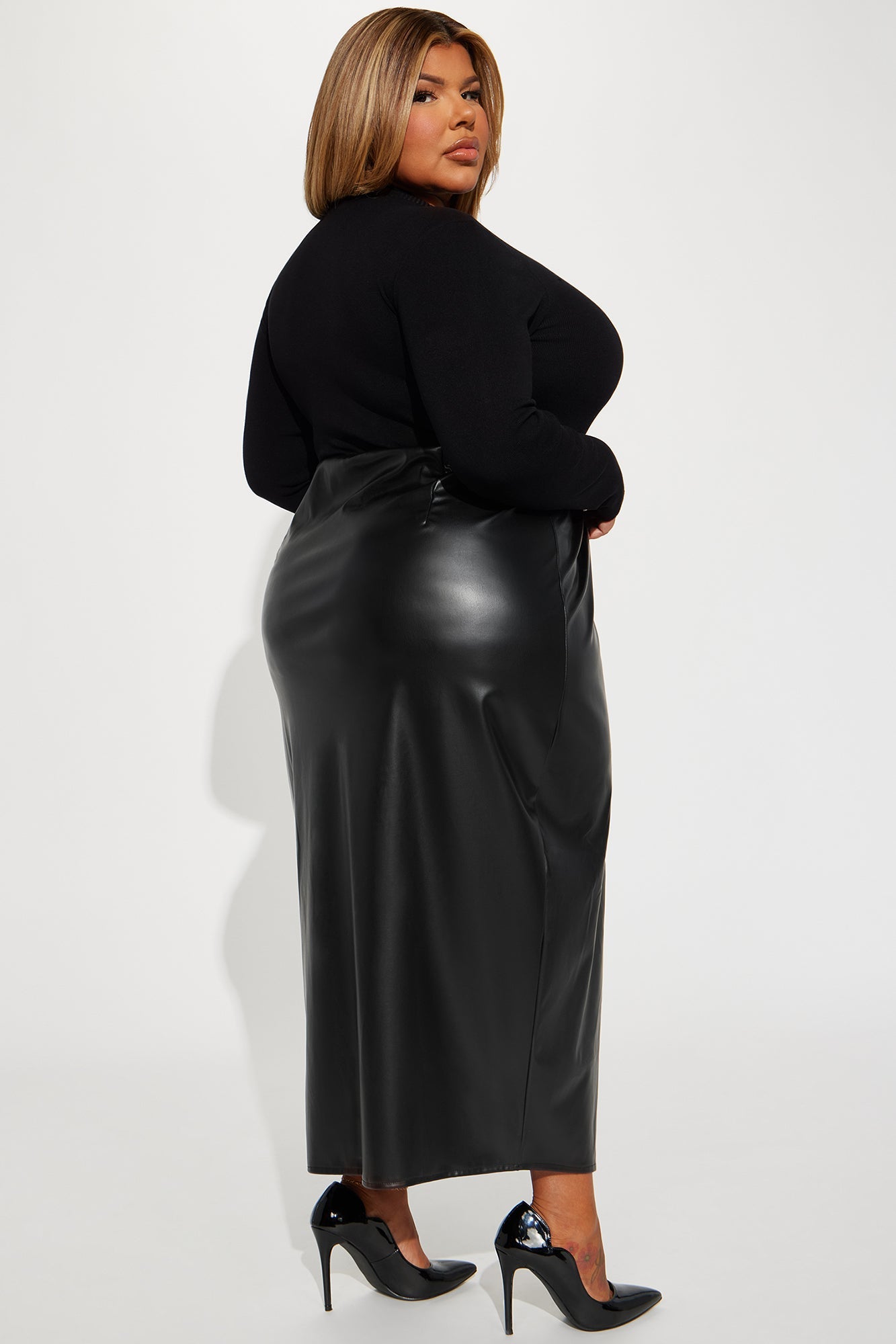 Willow Faux Leather Maxi Dress - Black