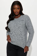 Maple Embroidered Sweater - Grey