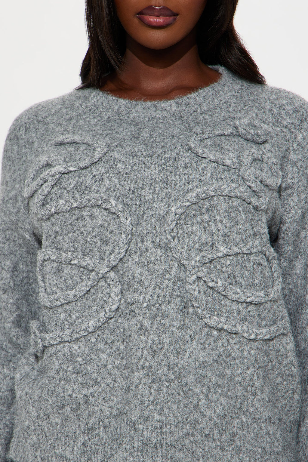 Maple Embroidered Sweater - Grey
