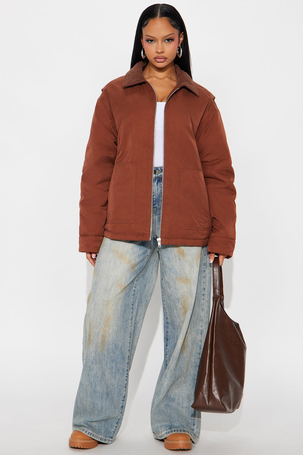 Mariah Bomber Jacket - Chestnut
