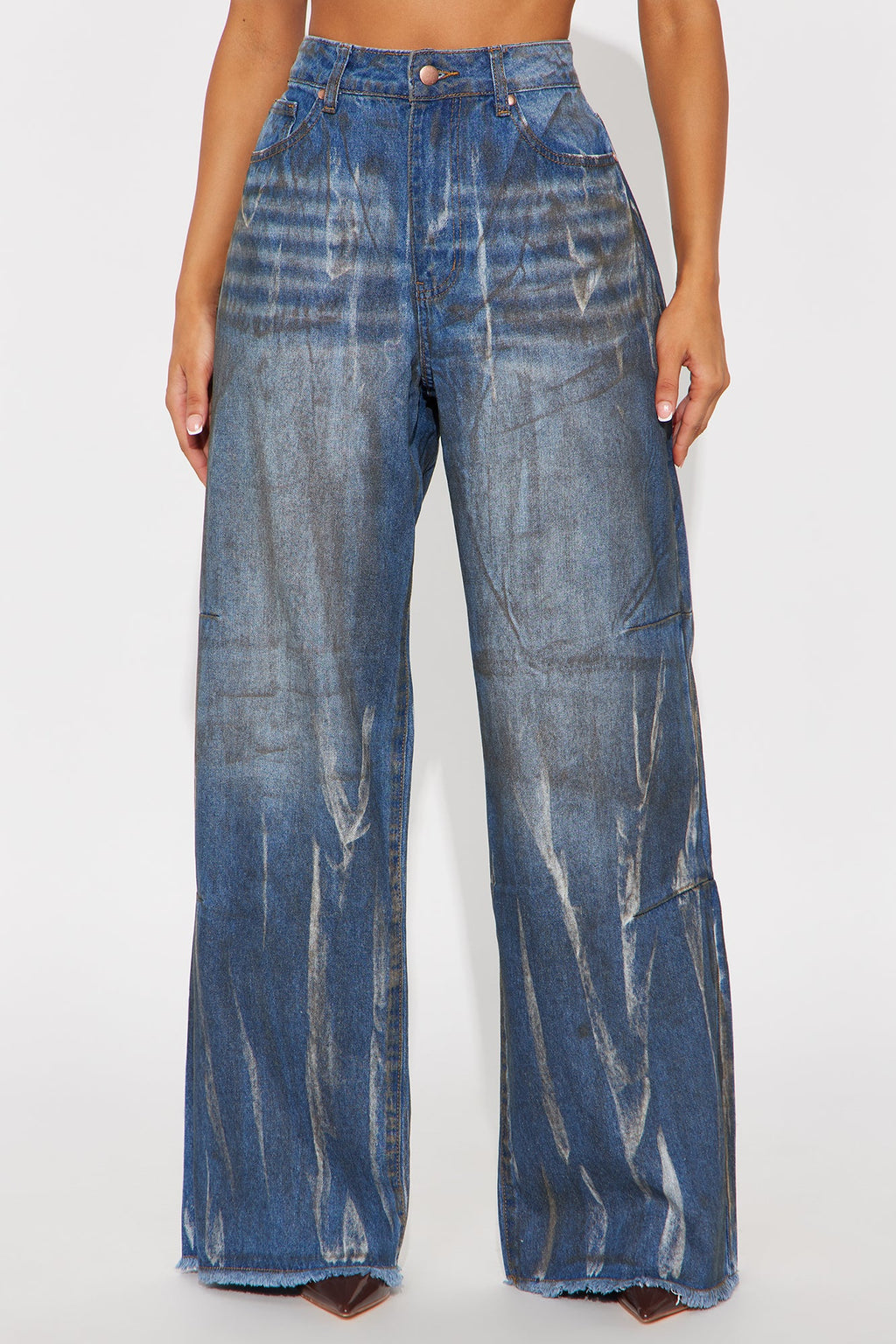 Rivington Tinted Wide Leg Dad Jeans - Dark Wash
