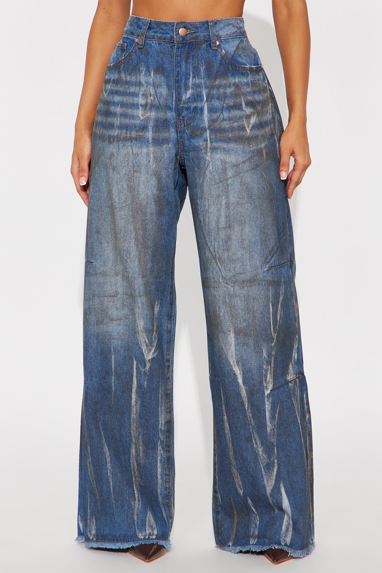 Rivington Tinted Wide Leg Dad Jeans - Dark Wash
