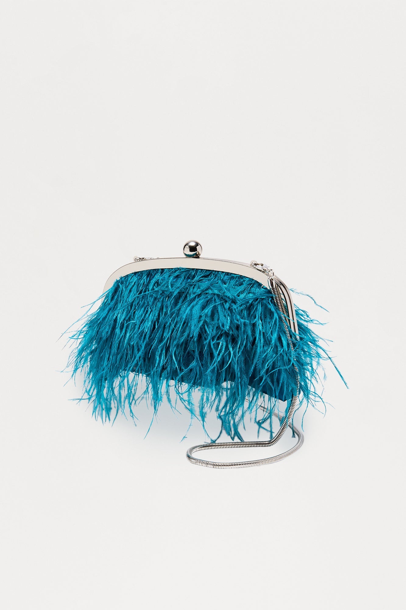 Tassel Pearl Dazzle Fringe Clutch - Teal