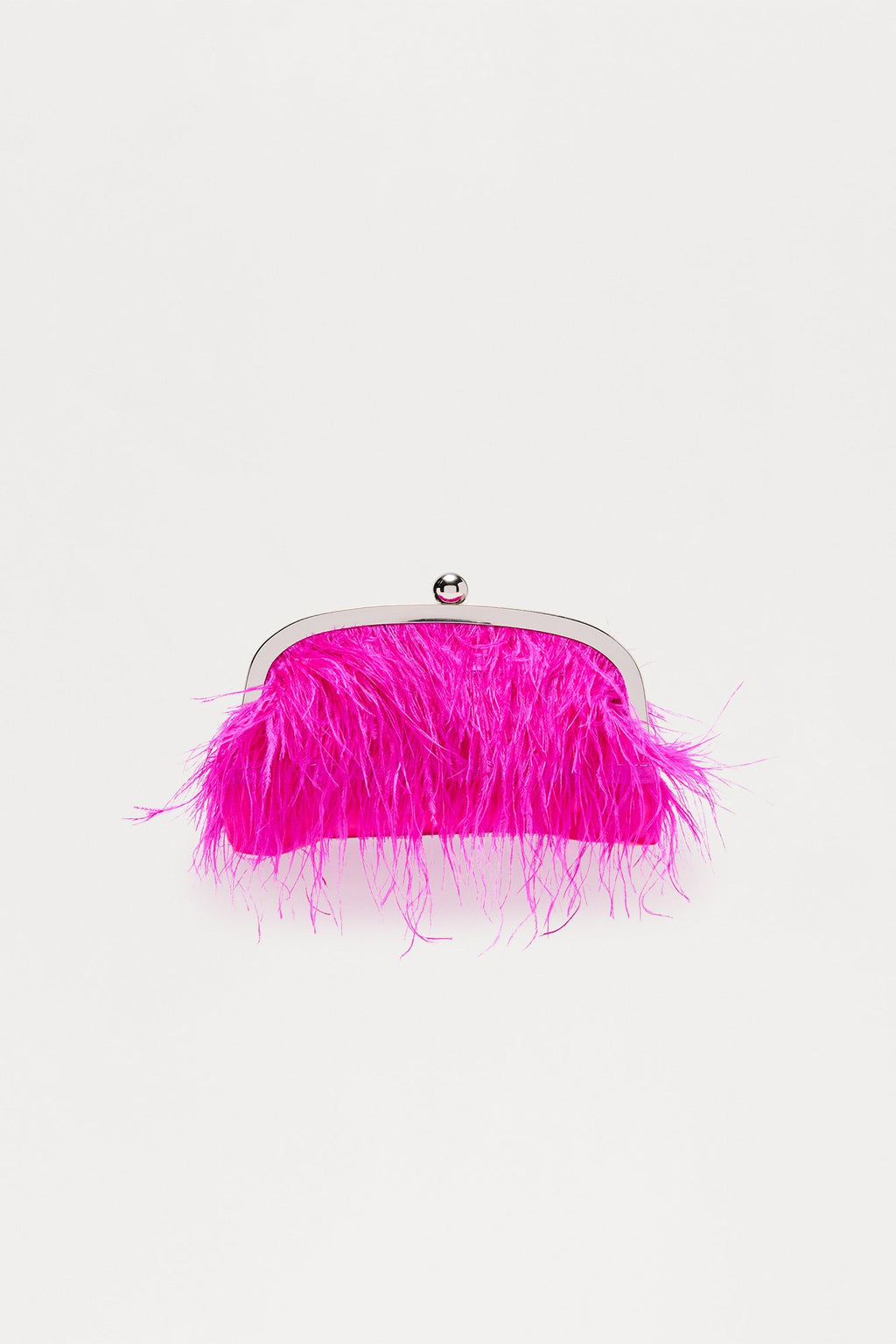 Tassel Pearl Dazzle Fringe Clutch - Fuchsia