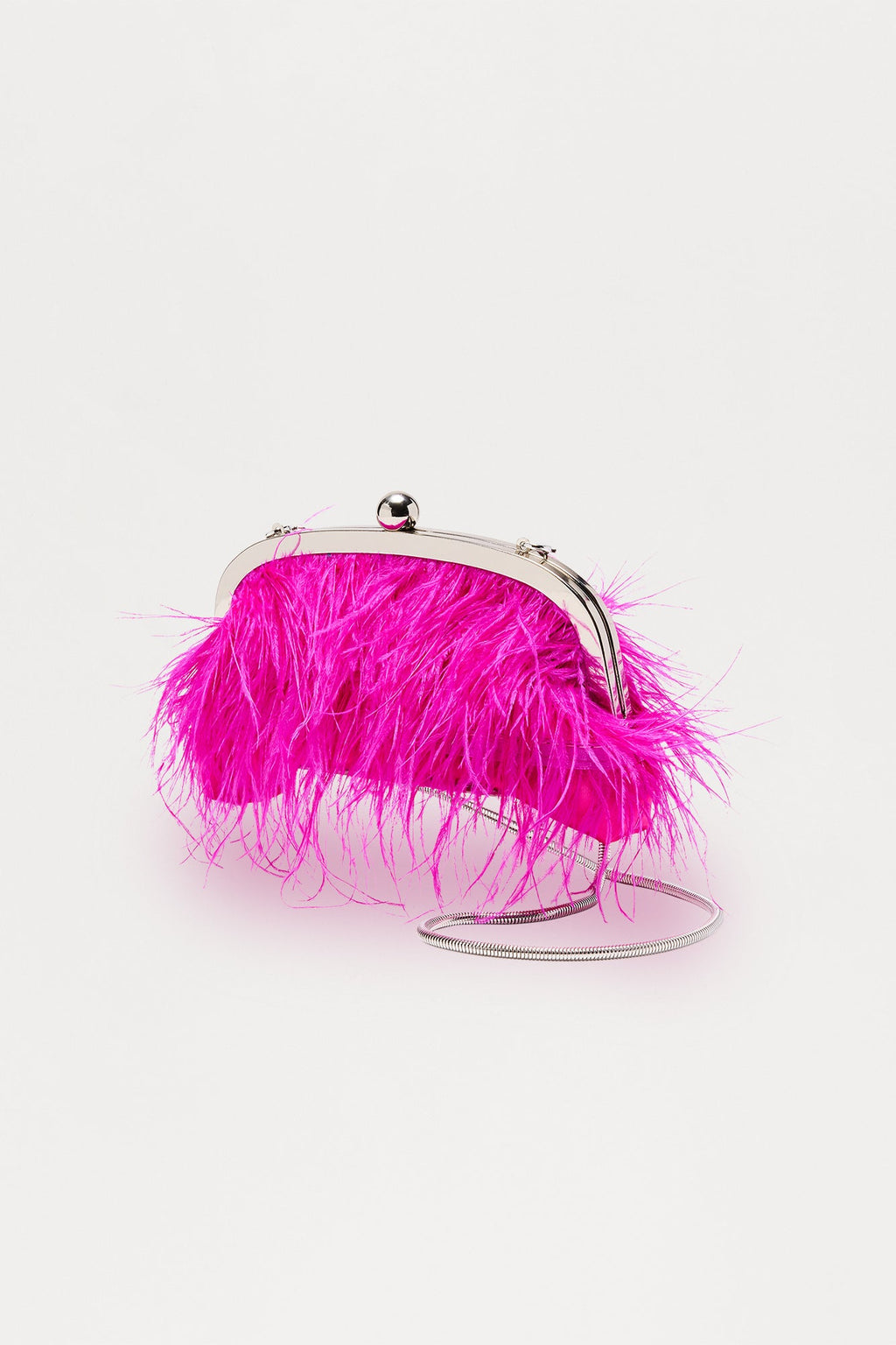 Tassel Pearl Dazzle Fringe Clutch - Fuchsia