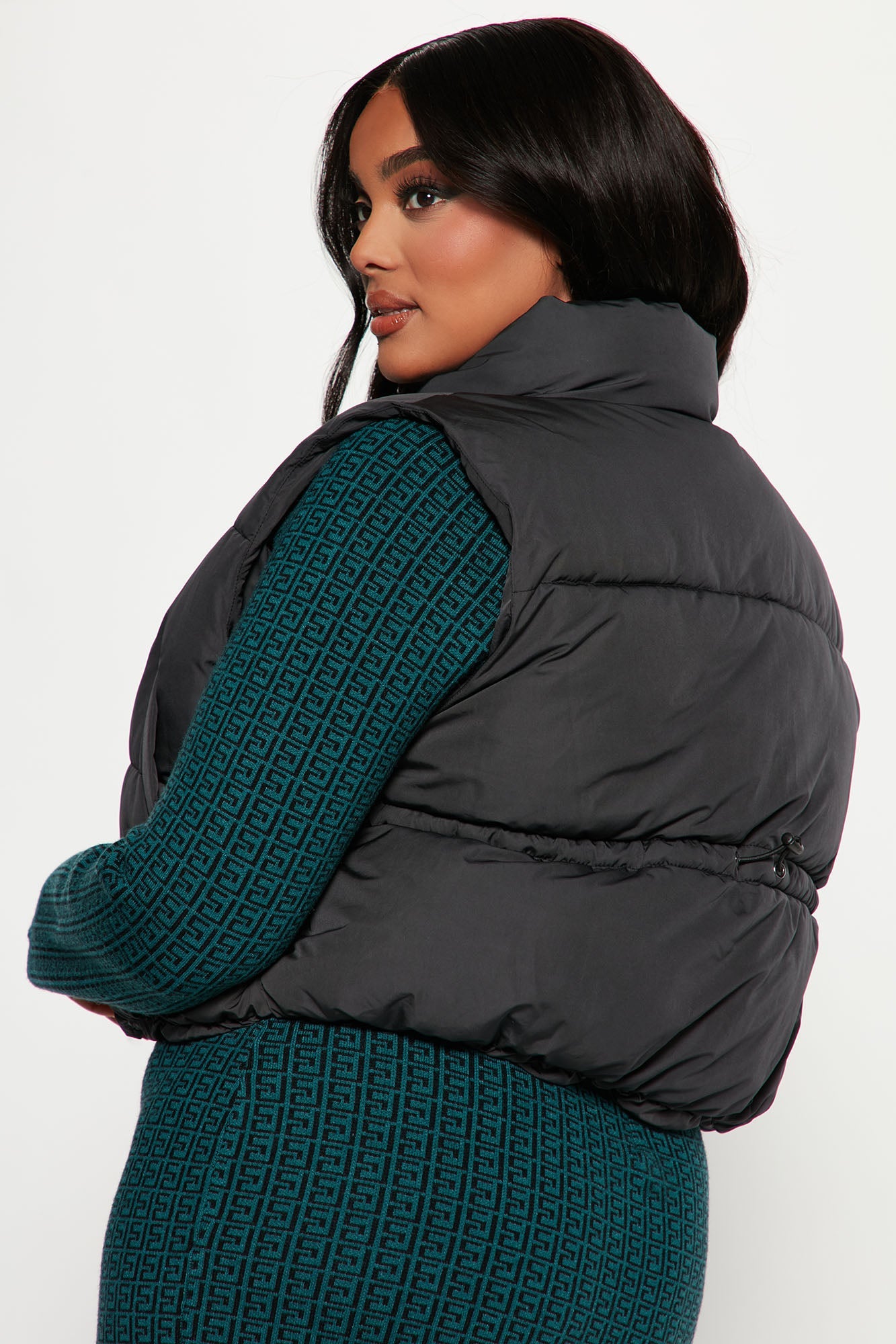 Live More Puffer Vest - Black