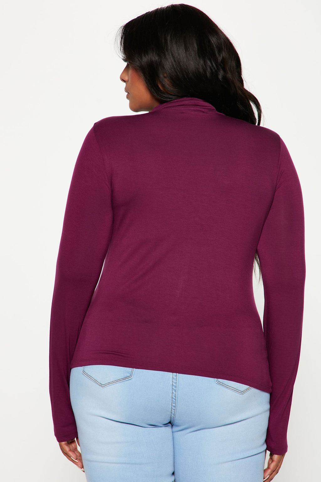 Pamela Turtle Neck Long Sleeve Top - Magenta