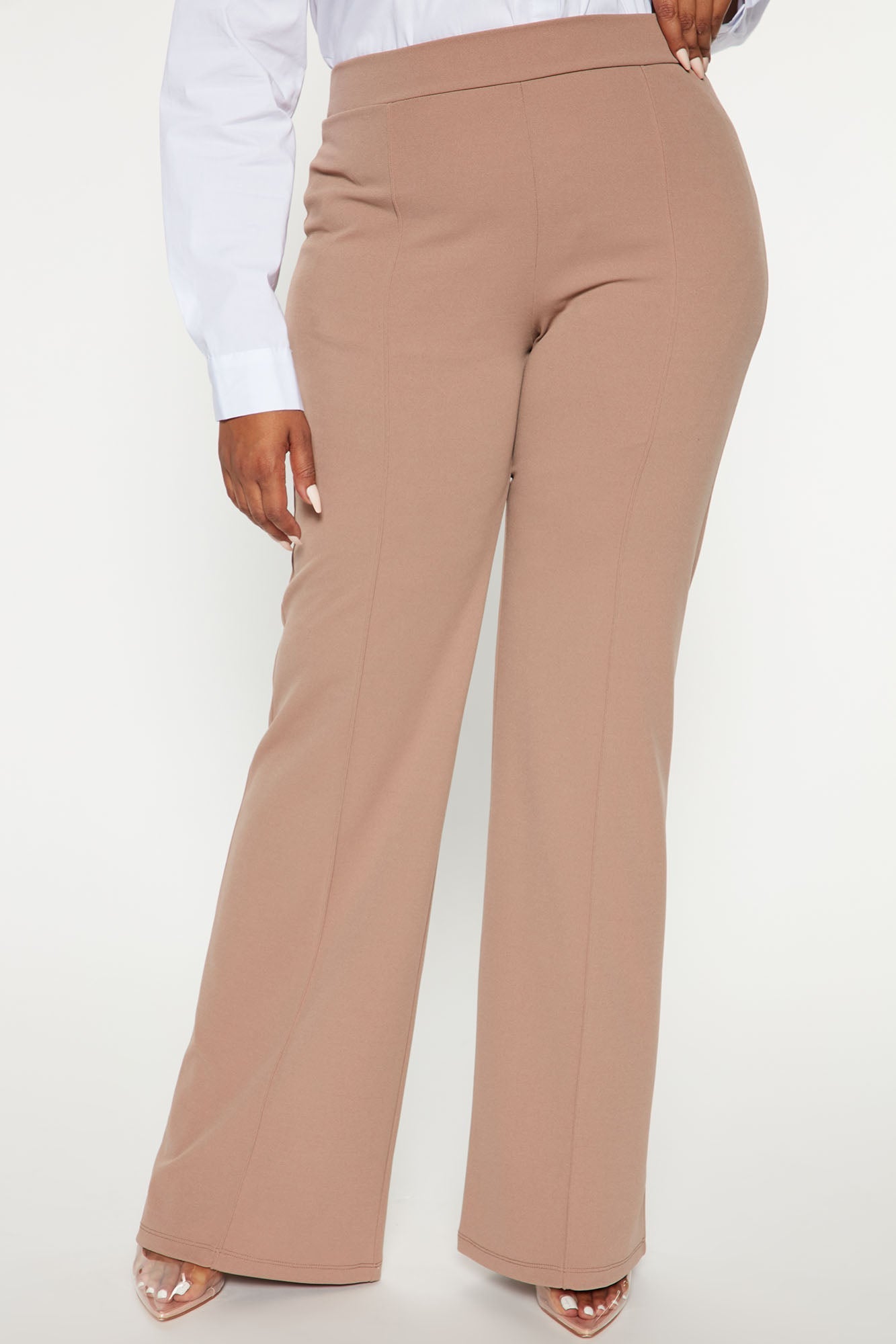 Tall Victoria High Waisted Dress Pants - Taupe