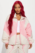 Sydney Windbreaker Jacket - Pink/combo