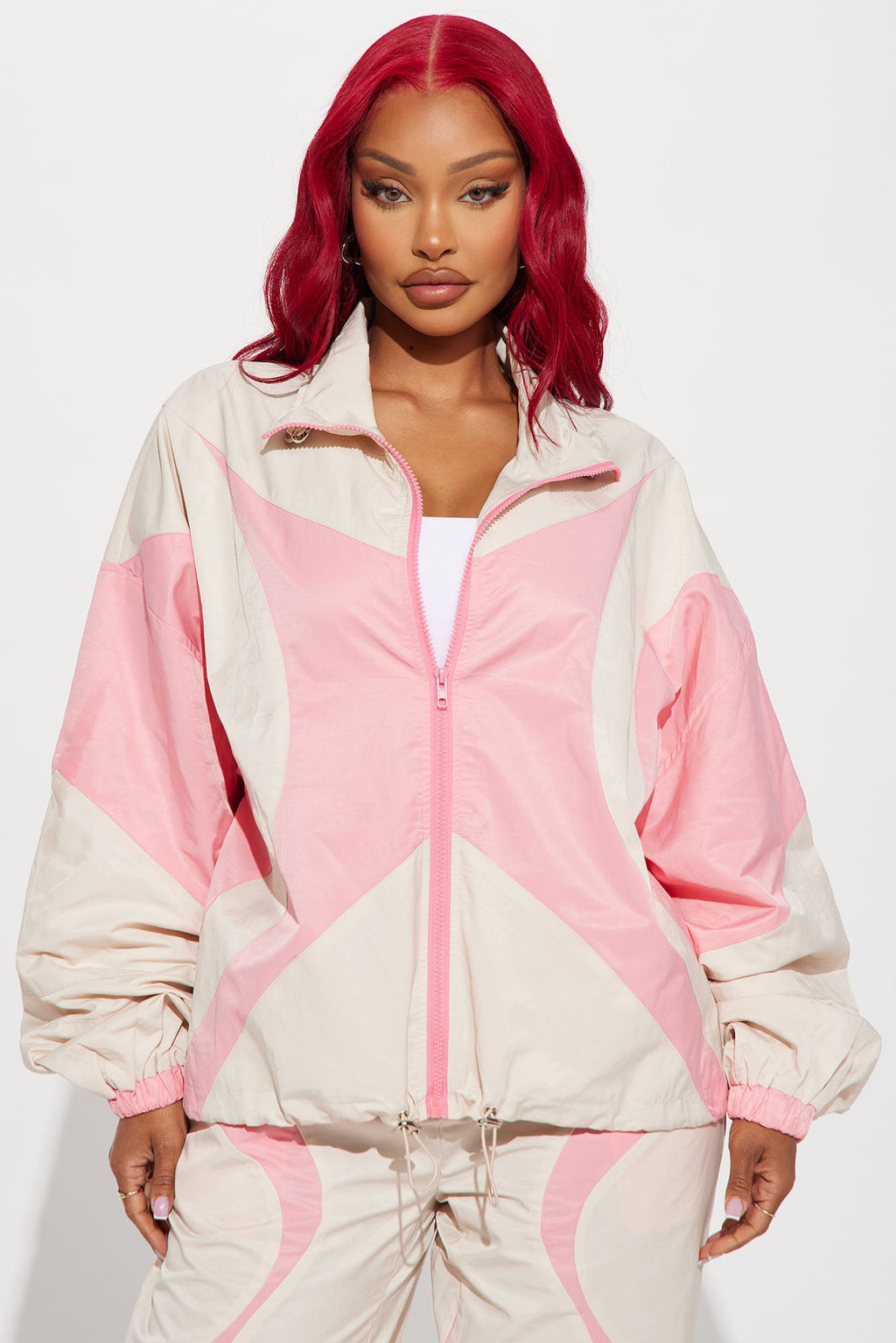 Sydney Windbreaker Jacket - Pink/combo