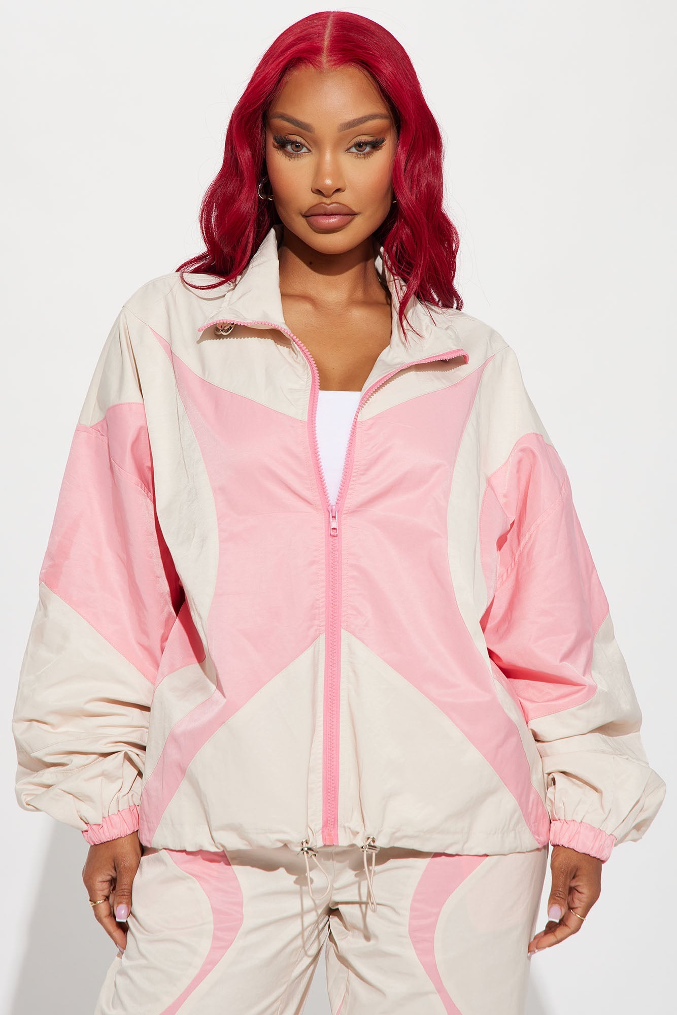 Sydney Windbreaker Jacket - Pink/combo