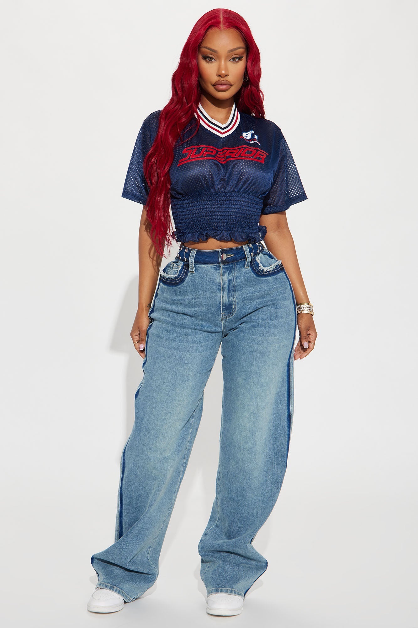 Play Your Games Stretch Baggy Jean - Light Wash