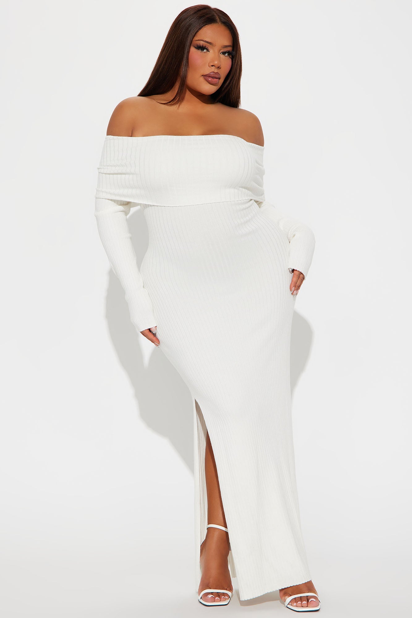 Marina Sweater Maxi Dress - White