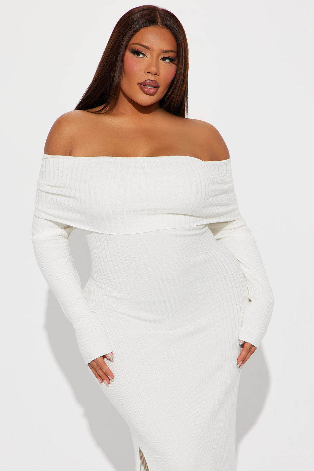 Marina Sweater Maxi Dress - White