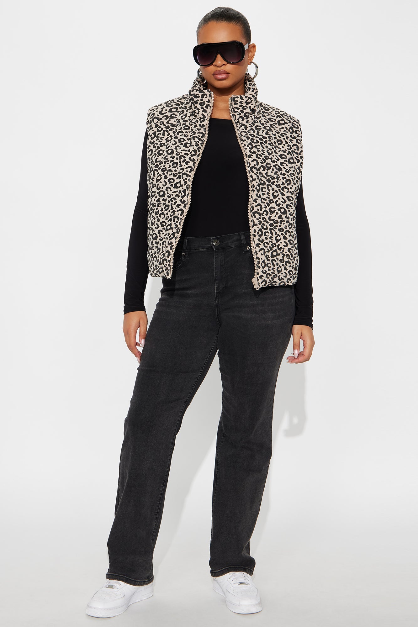 Lana Leopard Puffer Vest - Leopard