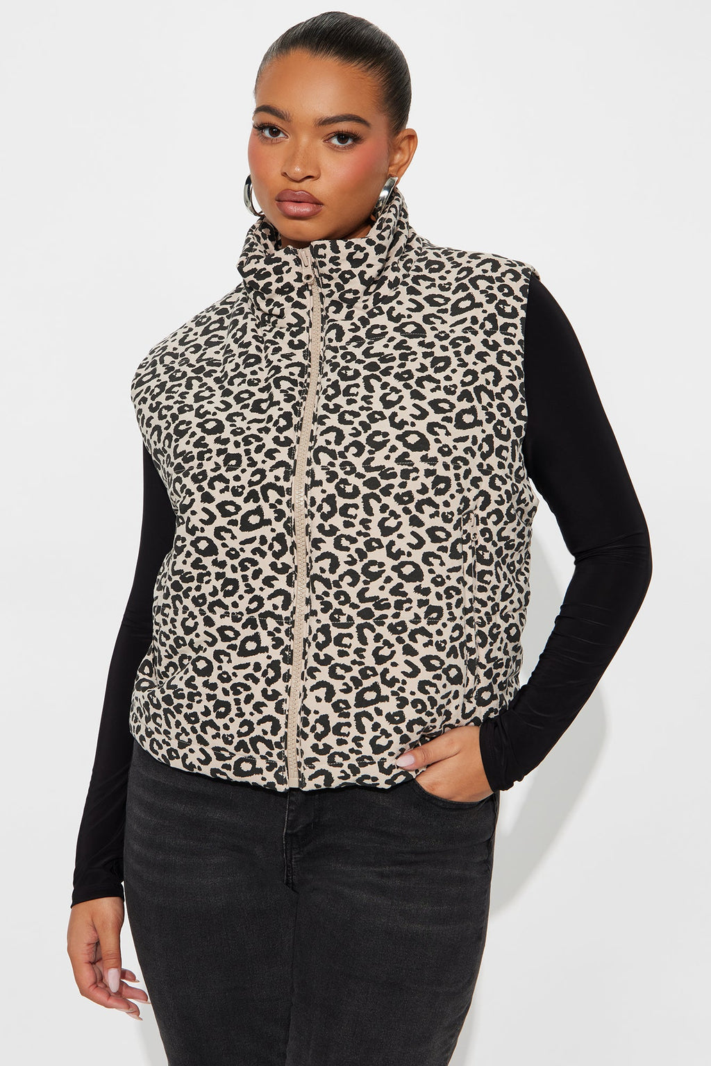 Lana Leopard Puffer Vest - Leopard