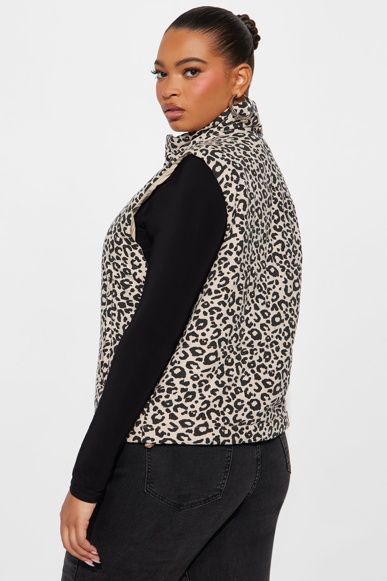 Lana Leopard Puffer Vest - Leopard