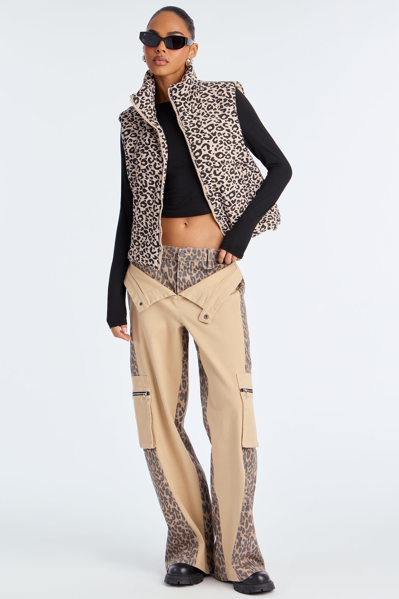 Lana Leopard Puffer Vest - Leopard
