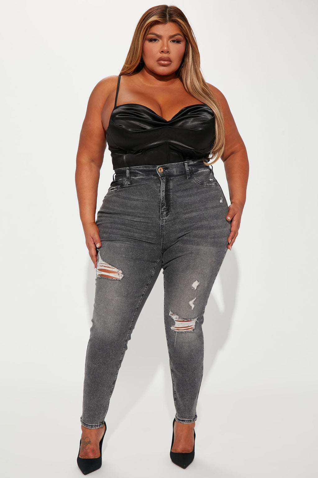 Living Life High Stretch Skinny Jeans - Black Wash