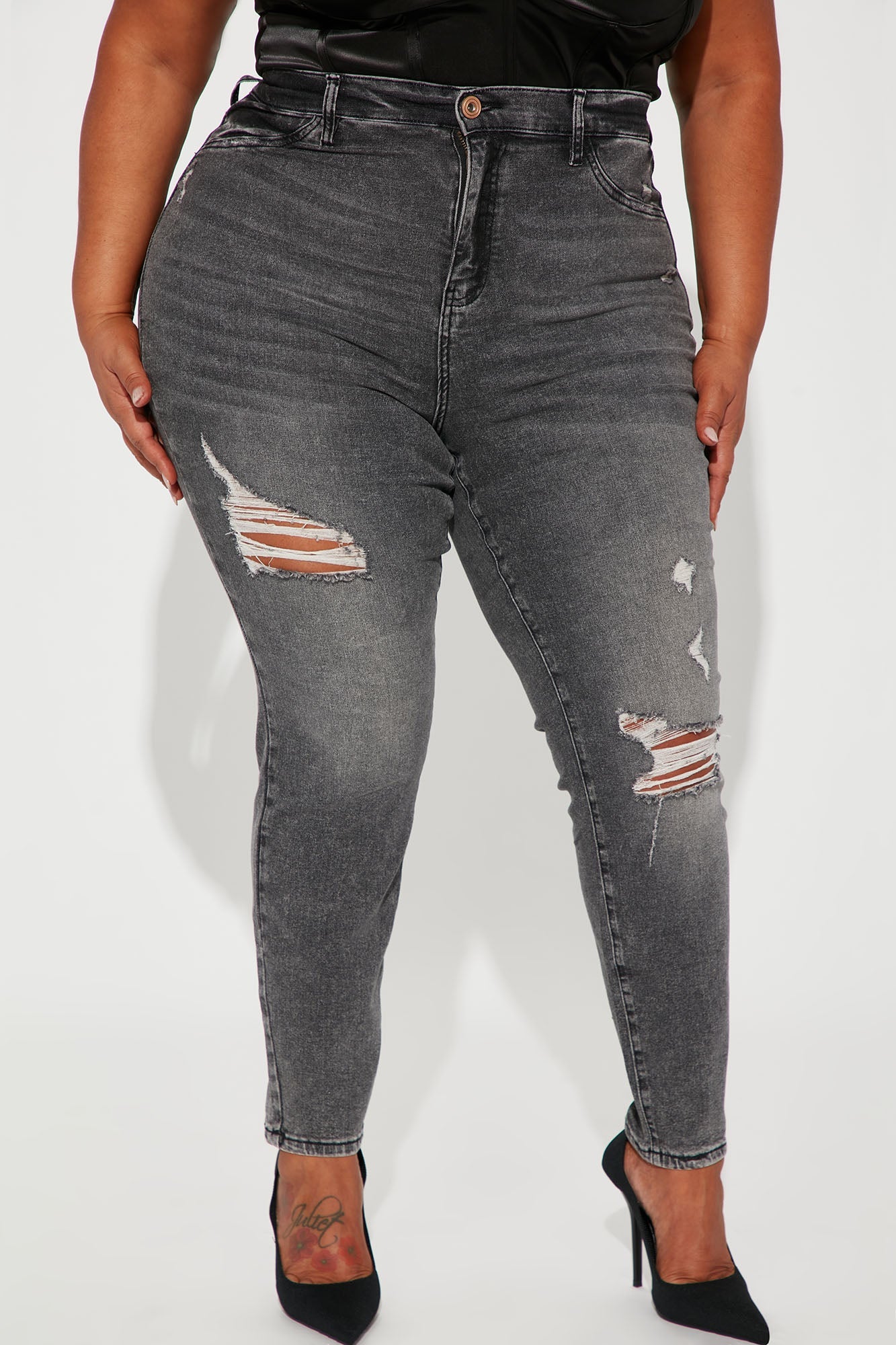 Living Life High Stretch Skinny Jeans - Black Wash