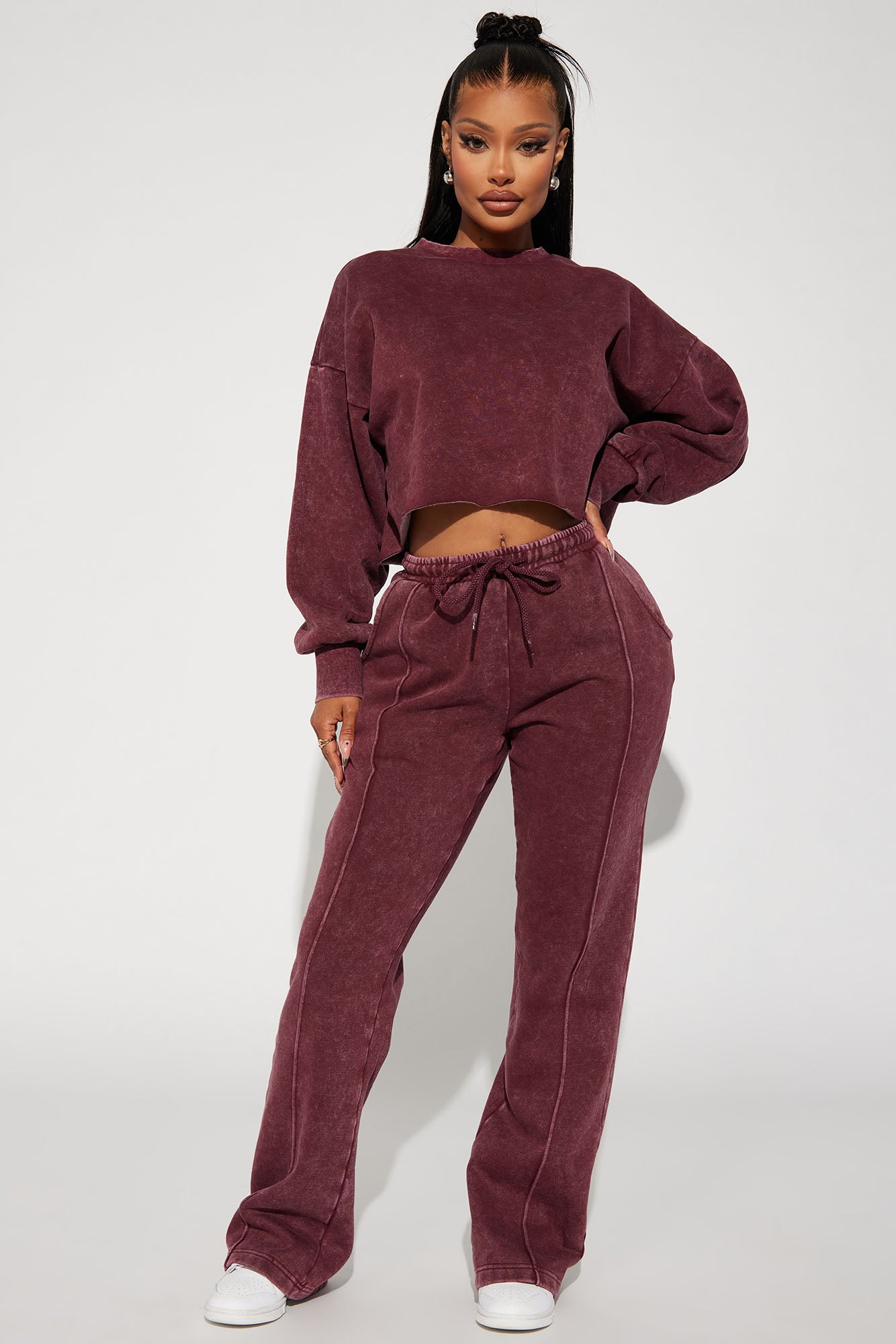 Chill Out Lounge Flare Pant - Burgundy