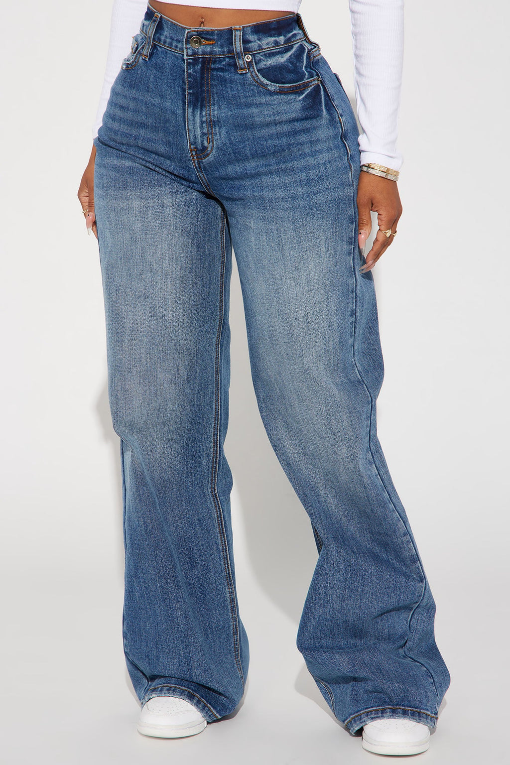 Yours Forever Low Stretch Baggy Jeans - Medium Wash