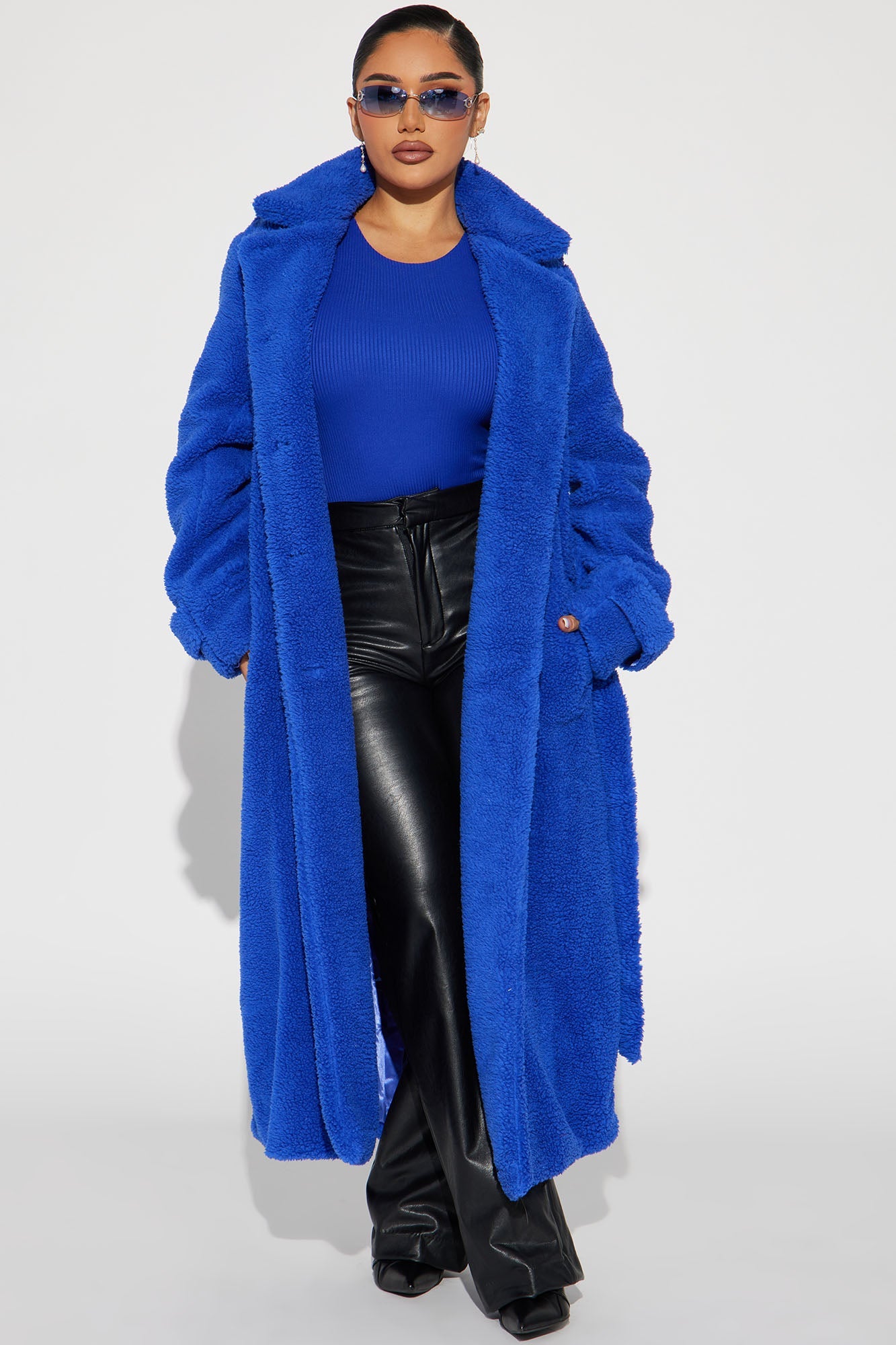 Treat Yourself  Sherpa Coat - Royal