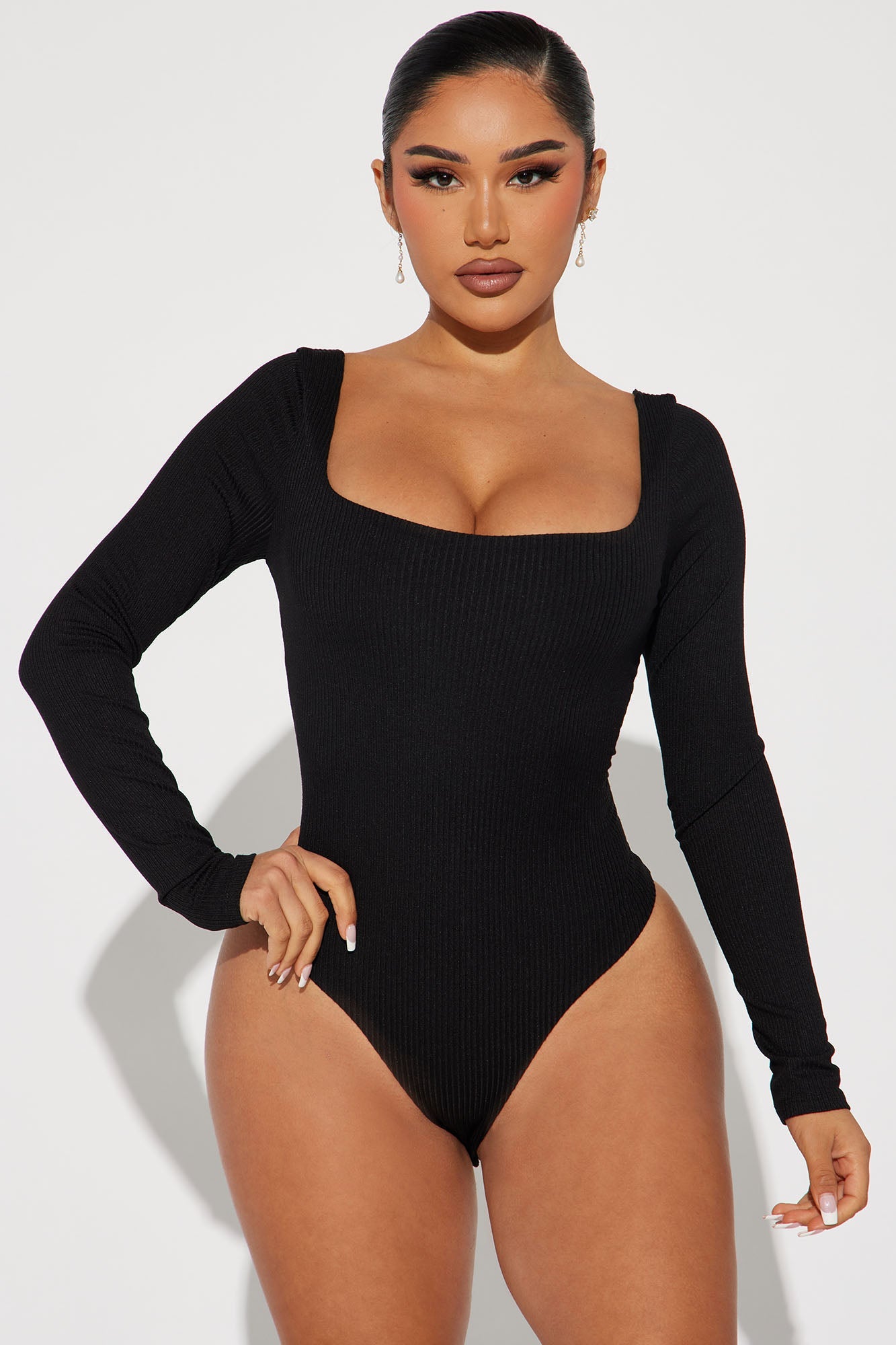 Irina Double Lined Bodysuit - Black