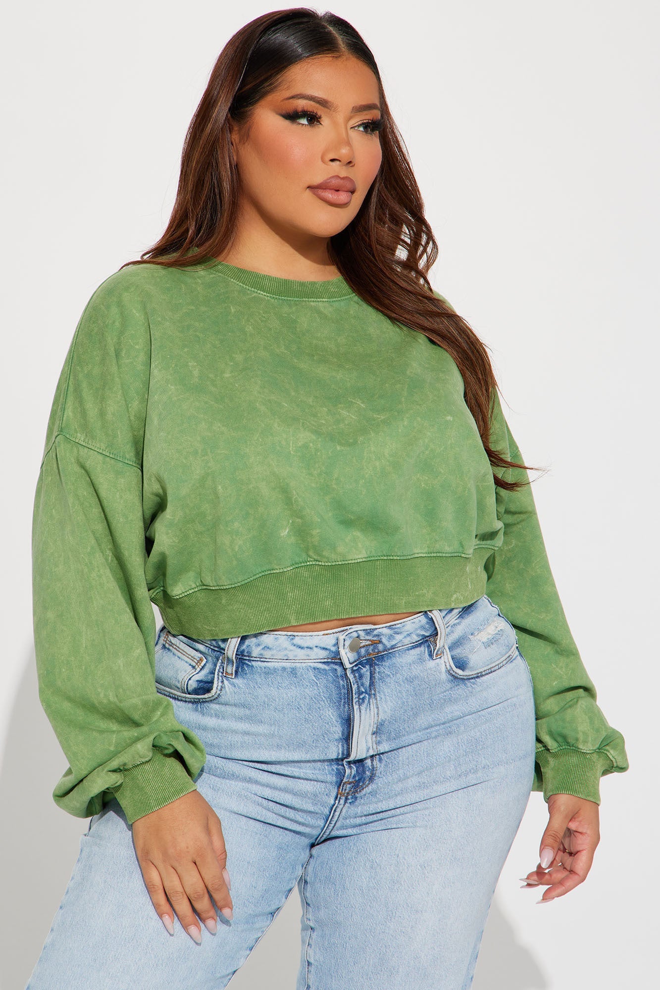 Rylee Washed Lounge Sweatshirt - Green