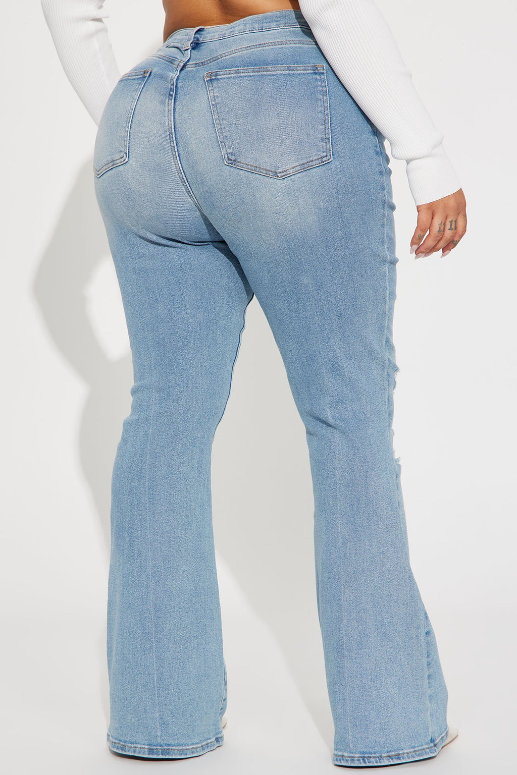 Every Now And Then Stretch Flare Jeans - Light Wash