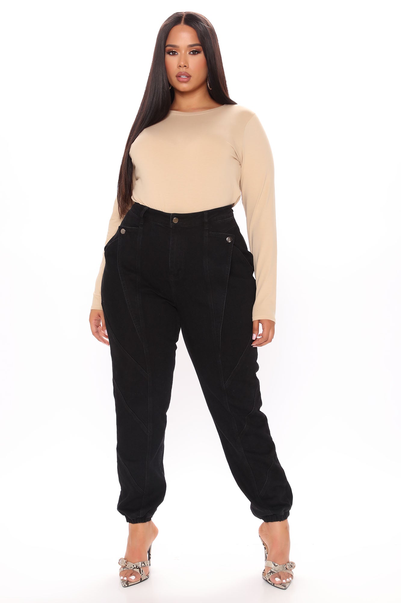 Lily Crew Neck Long Sleeve Top - Mocha